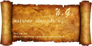 Walther Gusztáv névjegykártya